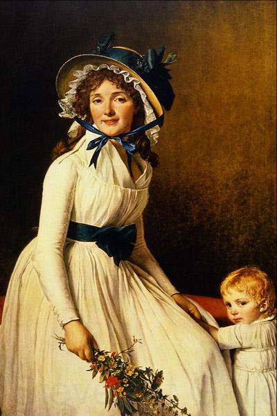 Jacques-Louis David Portrait of Madame Seriziat and her son France oil painting art